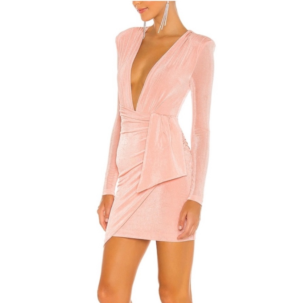 Elegant Pink Long Sleeve Dress
